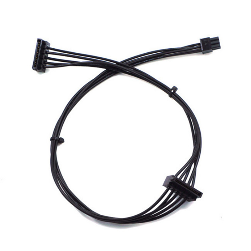 45cm Mini 6Pin 1 to 2 15Pin SATA Hard Disk Adapter Cable Power Adapter Extension Lead Wire