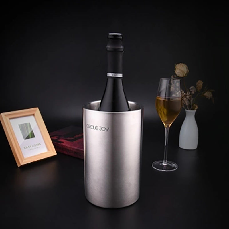 Circle Joy Stainless Steel Double Ice Bucket Efficient Insulation Mini Ice Bucket