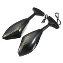 Motorcycle Smoke LED Rearview Turn Signal Mirrors For Honda/Suzuki/Kawasaki/Yamaha