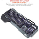 Retro Round Cap-Ergonomic Wired RGB LED White Backlit USB Gaming Keyboard f