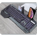 Retro Round Cap-Ergonomic Wired RGB LED White Backlit USB Gaming Keyboard f