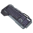 Retro Round Cap-Ergonomic Wired RGB LED White Backlit USB Gaming Keyboard f