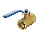 TMOK 1/2" 3/4" 1" Brass Ball Valves Two Piece Inline Lever Handle BSP Female Thread