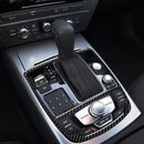 Carbon Fibe Gear Shift Panel Trim Frame Decorative Stickers for Audi A6 A7