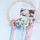 Nordic Style Wooden Beads Hair Ball Garland Tassel Wall Decoration Girl Hai