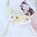 Nordic Style Wooden Beads Hair Ball Garland Tassel Wall Decoration Girl Hai