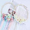Nordic Style Wooden Beads Hair Ball Garland Tassel Wall Decoration Girl Hai