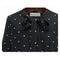 Round Neck Long Sleeve Solid Black Chiffon Dot Loose Big Size Dress Women FaV9W5