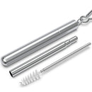 Telescopic Reusable Straws, Portable Stainless Steel Metal Drinking Straw C