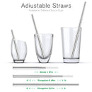 Telescopic Reusable Straws, Portable Stainless Steel Metal Drinking Straw C
