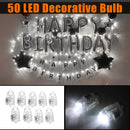 50PCS Mini White Coloful LED Ball Holiday Light for Wedding Party Birthday Festival Home Decoration