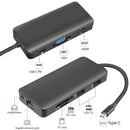 9 in 1 USB-C Type C HUB to 3.5mm Audio Mic 4K HDMI VGA RJ45 Lan Adapter USB