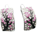 Flower Earrings U-Shaped Stud Earrings Women's Cubic Zircon Flower Tree Ear