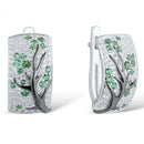 Flower Earrings U-Shaped Stud Earrings Women's Cubic Zircon Flower Tree Ear