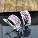 Flower Earrings U-Shaped Stud Earrings Women's Cubic Zircon Flower Tree Ear