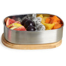 Stainless Steel Lunch Box with Wooden Lid Japanese Style Lunch Box Portable