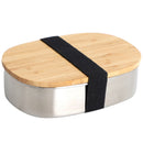 Stainless Steel Lunch Box with Wooden Lid Japanese Style Lunch Box Portable