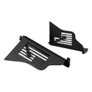 2 x Front Foot Pegs Stainless Steel Black Coated Foot Rest Grille Kick Pane