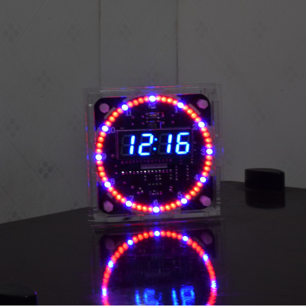 Geekcreit? Upgrade DIY EC1515B DS1302 Light Control Rotation LED Electronic Clock Kit Size 81x81x2mm