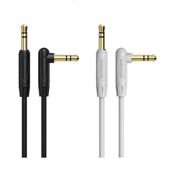 BOROFONE 3.5mm Male to Male 90 Degree Right Angle Audio AUX Data Cable For iPhone X 8Plus Oneplus 6T 7 Pro