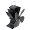 4 Blades Heat Powered Stove Fireplace Fan W/ Thermometer for Wood Log Burning Burner Stove