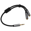 3.5mm 1 to 2 Dual Y Splitter Cable Adapter Earphone for Couple Girlfriend P