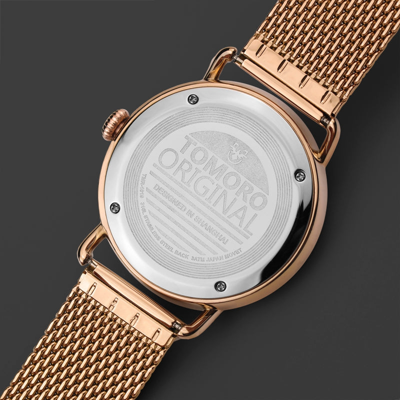 TOMORO TMR1019 Unique Design Men Wrist Watch Stainless Steel Strap Calendar Quartz Watch
