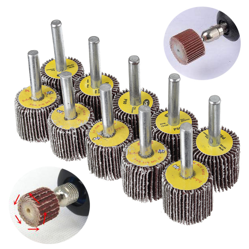 10pcs 25mm 40&80 Grit Flap Wheel Disc Set Sanding Drill Abrasive Sandpaper Polishing Tool