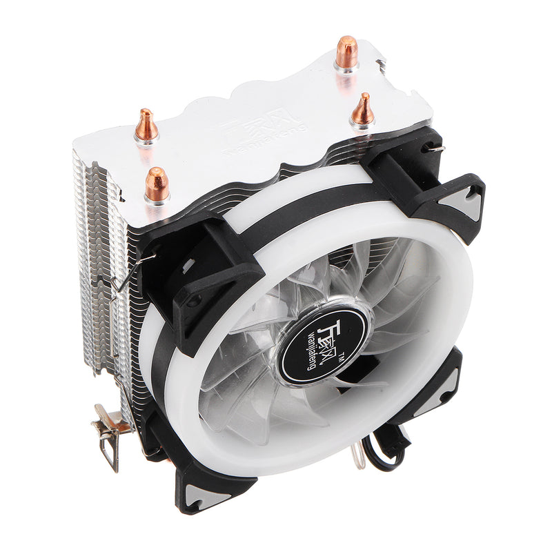 9CM Double Copper Tube Aurora DIY Game Cooling Fan CPU Radiator For 775/115x/1366/AMD Series