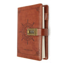 B6 Vintage Notepad Notebook Diary Daily Memos Planner Agenda Notebook PU Leather Sketchbook with Lock Password Office School Students Supplies