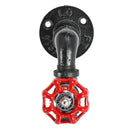 Urban Industrial Style Iron Water Pipe Effect Wooden Wall Shelf Coat Hooks Rack