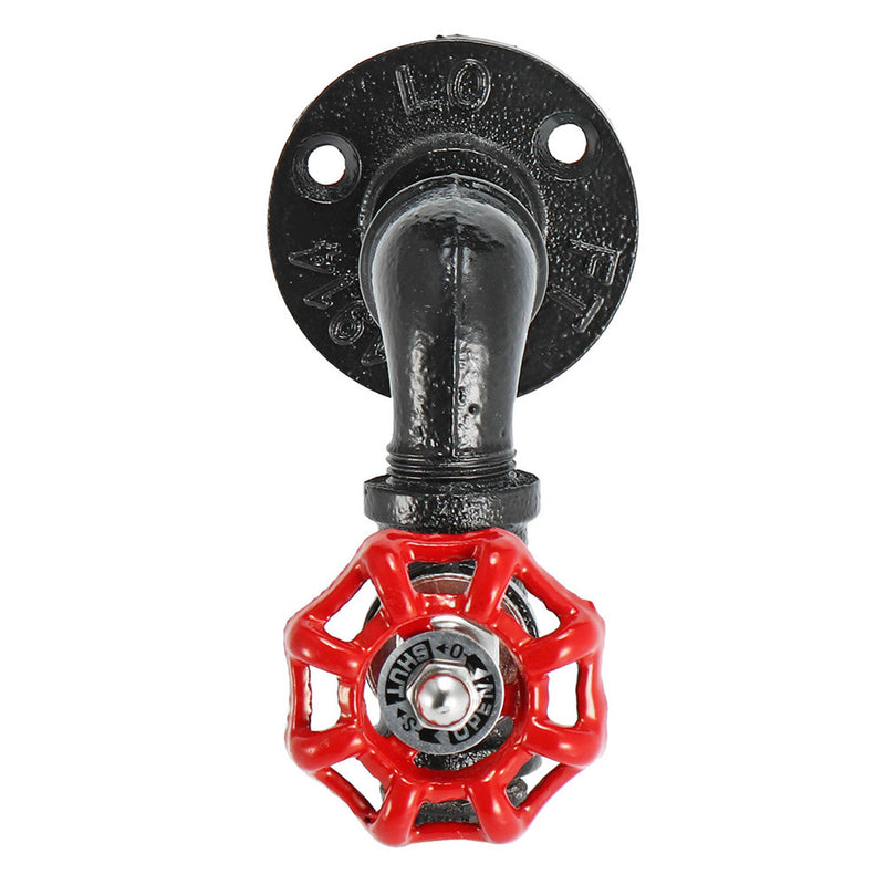 Urban Industrial Style Iron Water Pipe Effect Wooden Wall Shelf Coat Hooks Rack