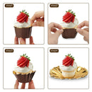 100Pcs Aluminum Foil Cupcake Cups,Disposable Muffin Liners, Baking Cups, AluO7I4