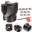 Drillpro 400R-50-22 4 Flute 90 Degree Face End Mill Cutter with 10pcs APMT1604 Carbide Iinserts and Spanner