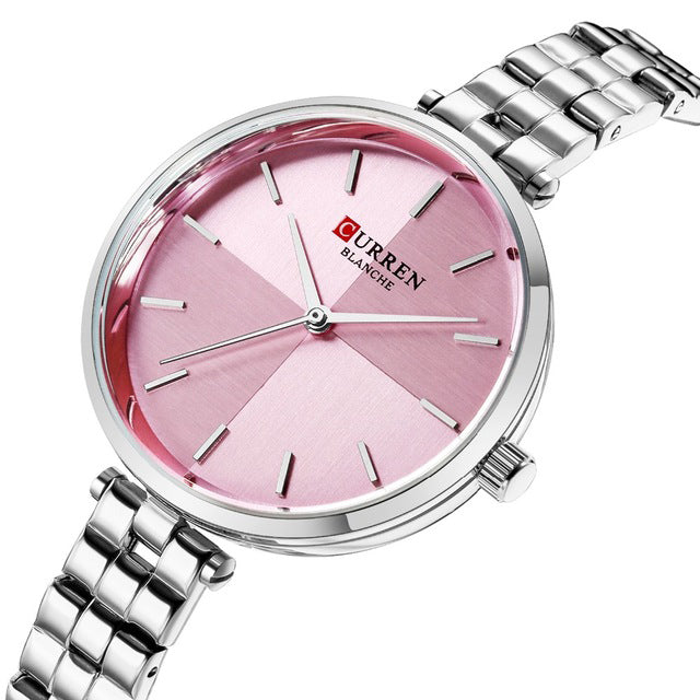 CURREN 9043 Simple Style Ladies Wrist Watch Stainless Steel Band Quartz Watches