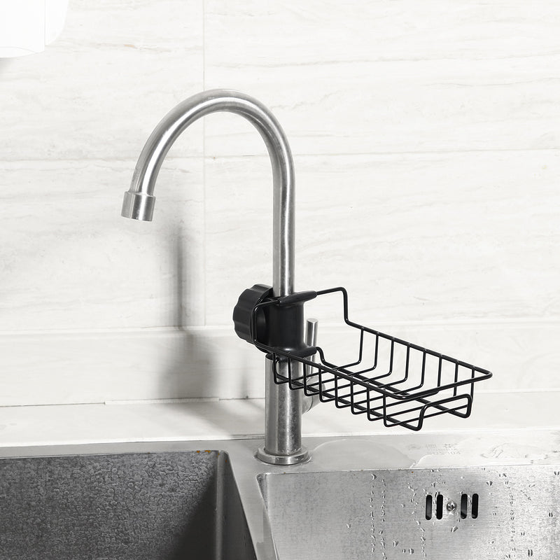 Stainless Steel Kitchen Sink Faucet Sponge Soap Drain Rack Storage Holder Shelf Storage Rack