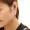 Sweet Pink Butterfly Arc Line Tassel Pendant Ear Clip Drop Earrings Fashion Jewelry for Women