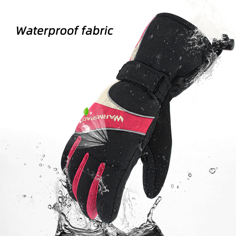 Winter Thermal Electric Warm Heated Heating Gloves Mitten Ski Waterproof Sport