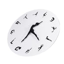 Yoga Postures Wall Clock GYM Fitness Flexible Girl Silent Modern Clock Watch Home Decor Meditation Decor Yoga Studio Relax Gift
