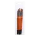5Pcs Orange Red Nylon Hair Wooden Handle Watercolor Paint Brush Pen Set for