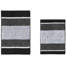 Bathroom with Plush Chenille Bathroom Rug, Non-Slip Plush Striped Floor Mat