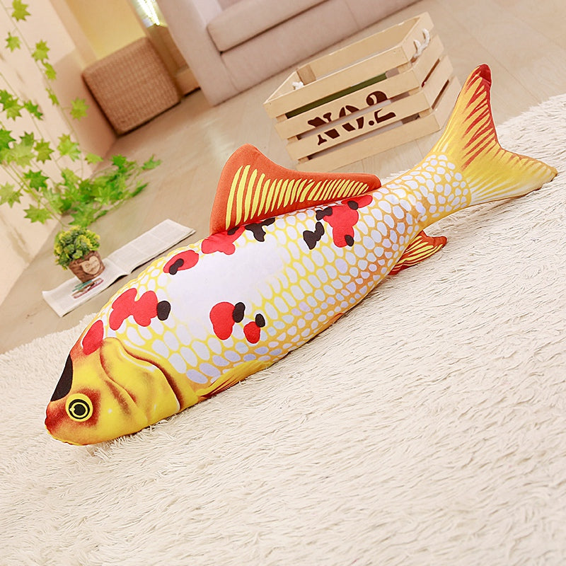 KCASA KC Taisho Showa Red White Gibel Carp Golden Koi Fish Stuffed Plush Toy Cotton Goldfish Cushion