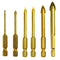 6Pcs 1/4 Inch Hex Shank Tungsten Carbide TCT Glass Drill Bits Set Titanium
