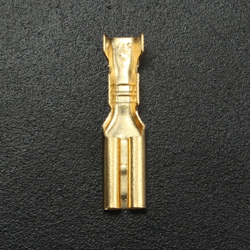 Excellway TC04 100pcs Copper 2.8mm Female Spade Crimp Terminals 22~16AWG