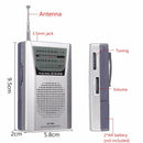 Indin BC-R60 Mini Pocket Portable AM/FM Receiver Radio Player Telescopic Antenna Speaker