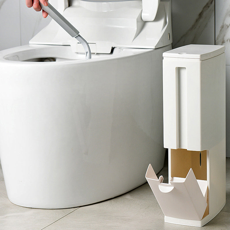 3 in 1 Narrow Plastic Trash Can Set with Toilet Cleaning Brushes Bathroom Waste Bin Dustbin Trash Cans