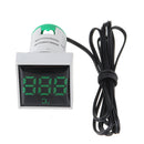 10pcs Mini Crystal Film Square Green LED Digital Thermometer Signal Light AC 50-380V 220V Temperature Meter Indicator Range -20-200 with 1m Sensor
