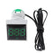 10pcs Mini Crystal Film Square Green LED Digital Thermometer Signal Light AC 50-380V 220V Temperature Meter Indicator Range -20-200 with 1m Sensor