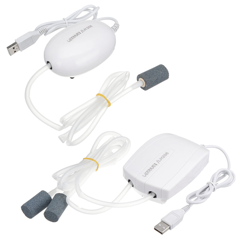 Power Fish Aquarium Tank Air Pump Single/Double Hole with USB Cord