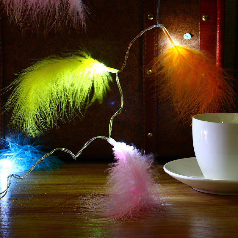 KCASA 1.2M 10 LED Feather String Lights Christmas Tree Pendant Lamps DIY Party Decoration
